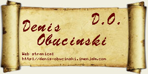 Denis Obućinski vizit kartica